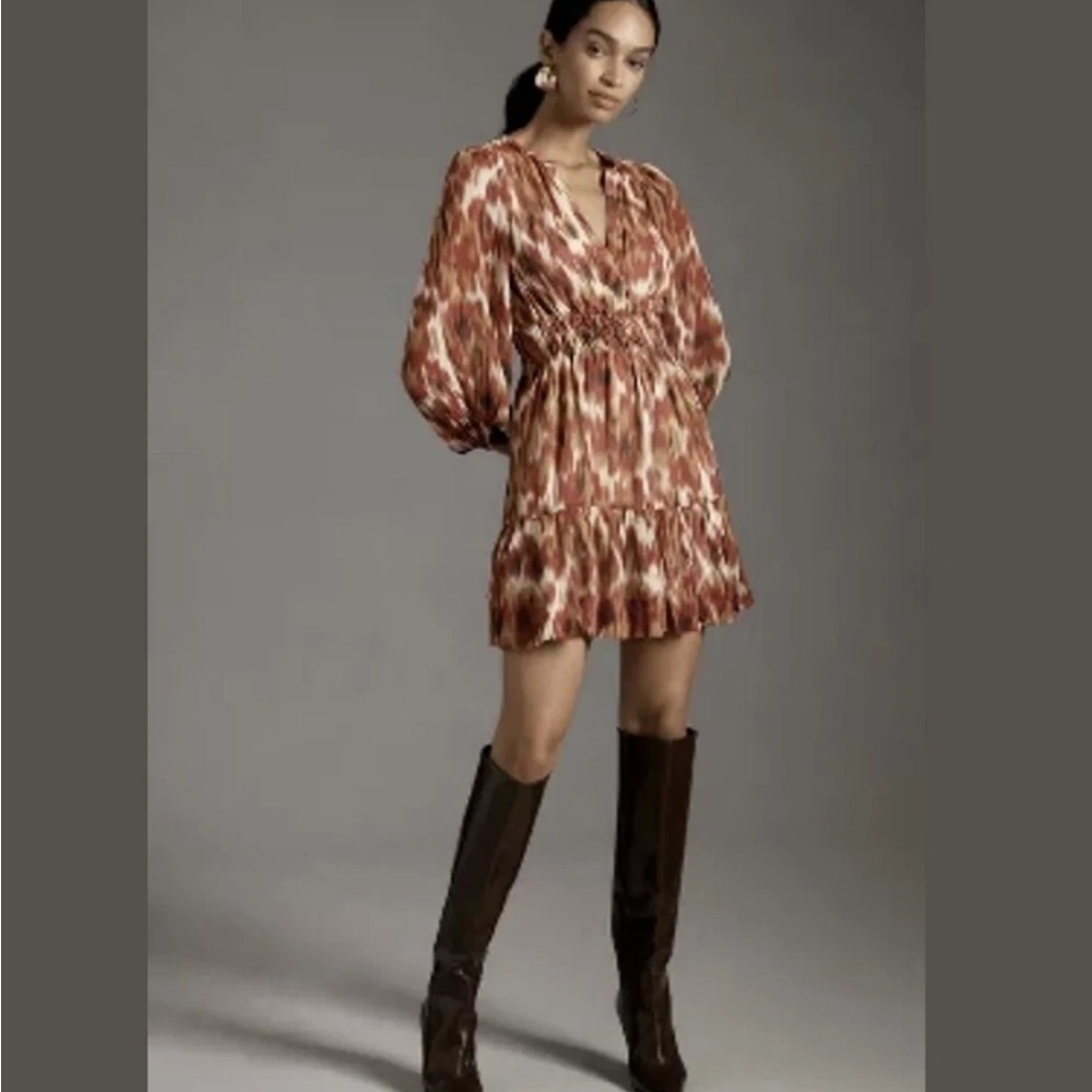 Anthropologie somerset mini dress long sleeve petite